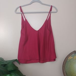 Red Tobi XS V Neck Open Back Top